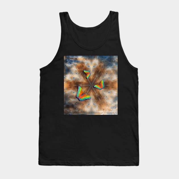 Surreal butterflies on corrugated iron mandala Tank Top by hereswendy